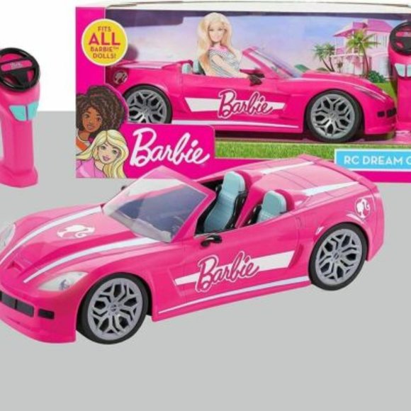 New Barbie Full Function RC Remote Control Pink Convertible Car With Lights 3+ - Picture 1 of 5